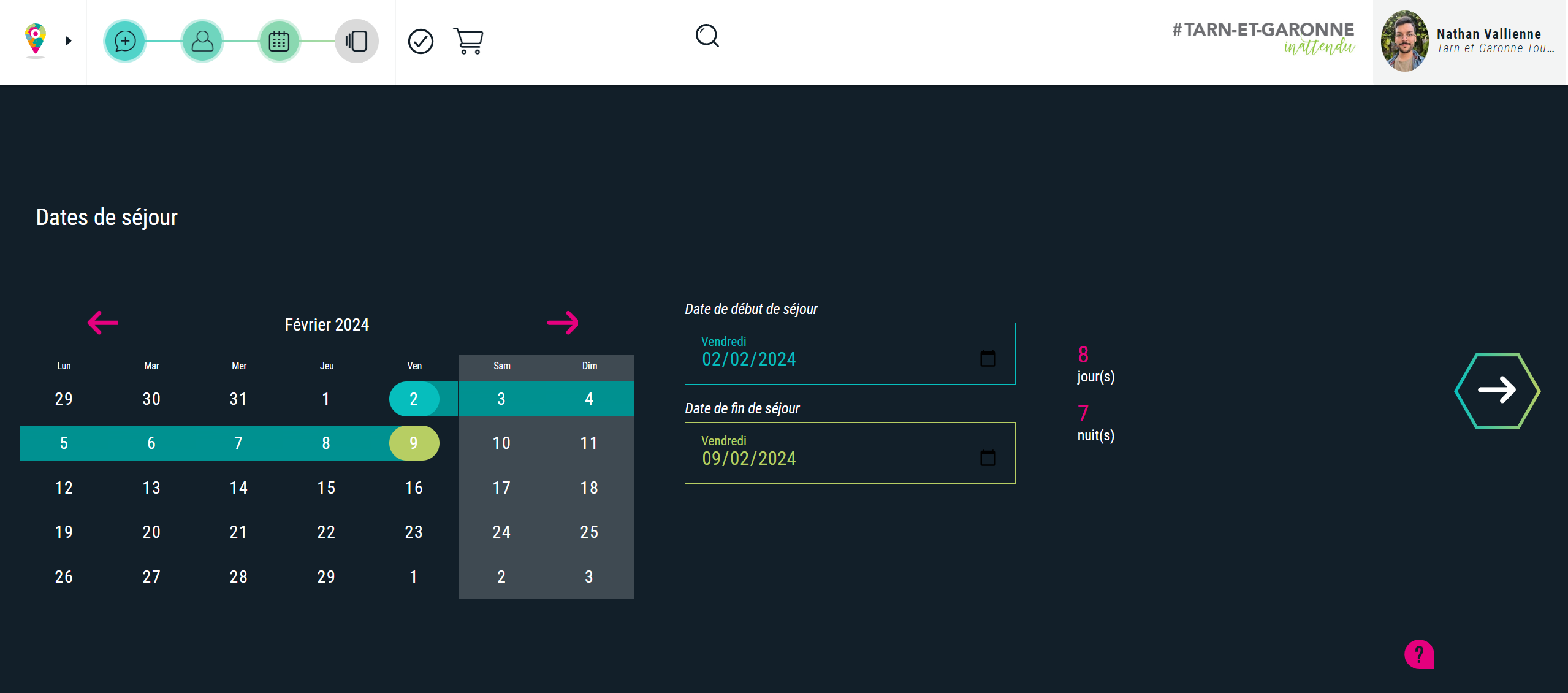 Dates de séjour d'un résident temporaire