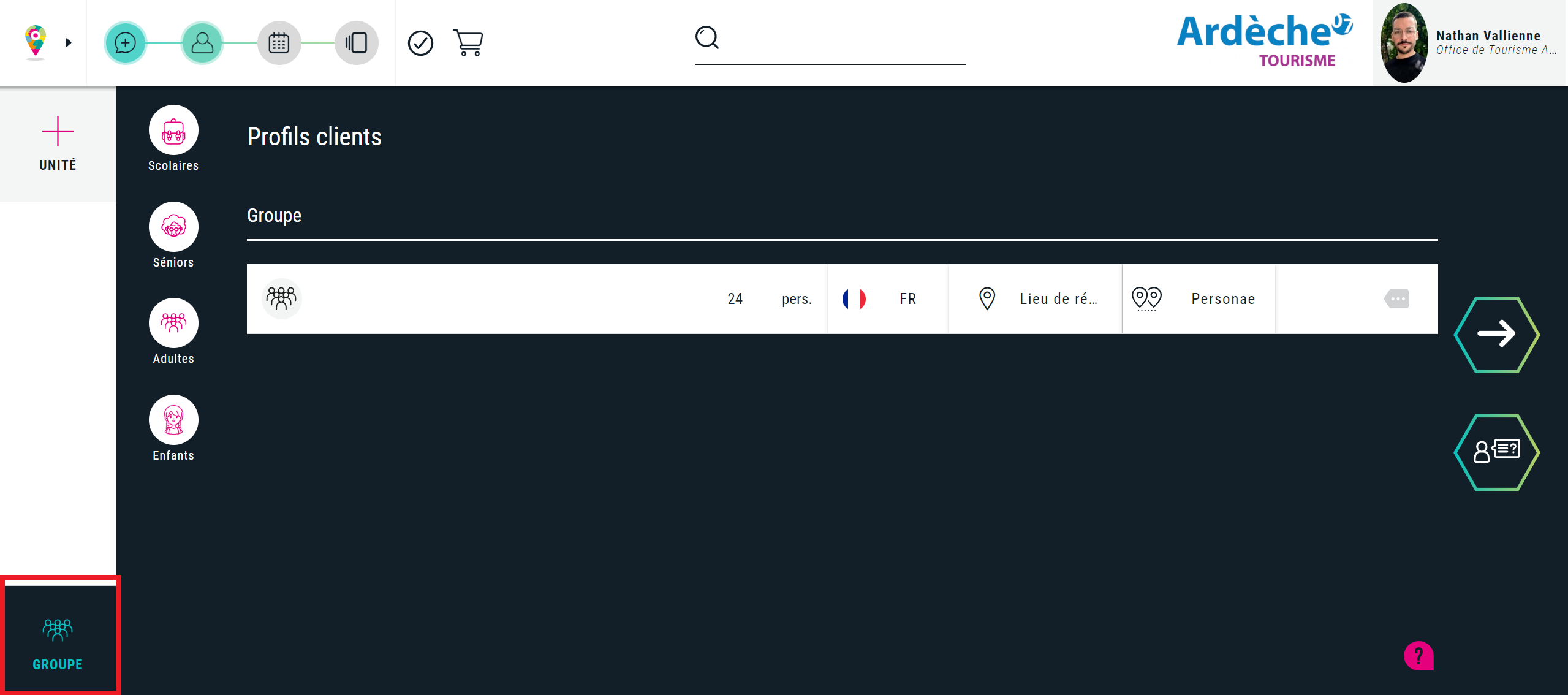 Saisie des groupes constitués