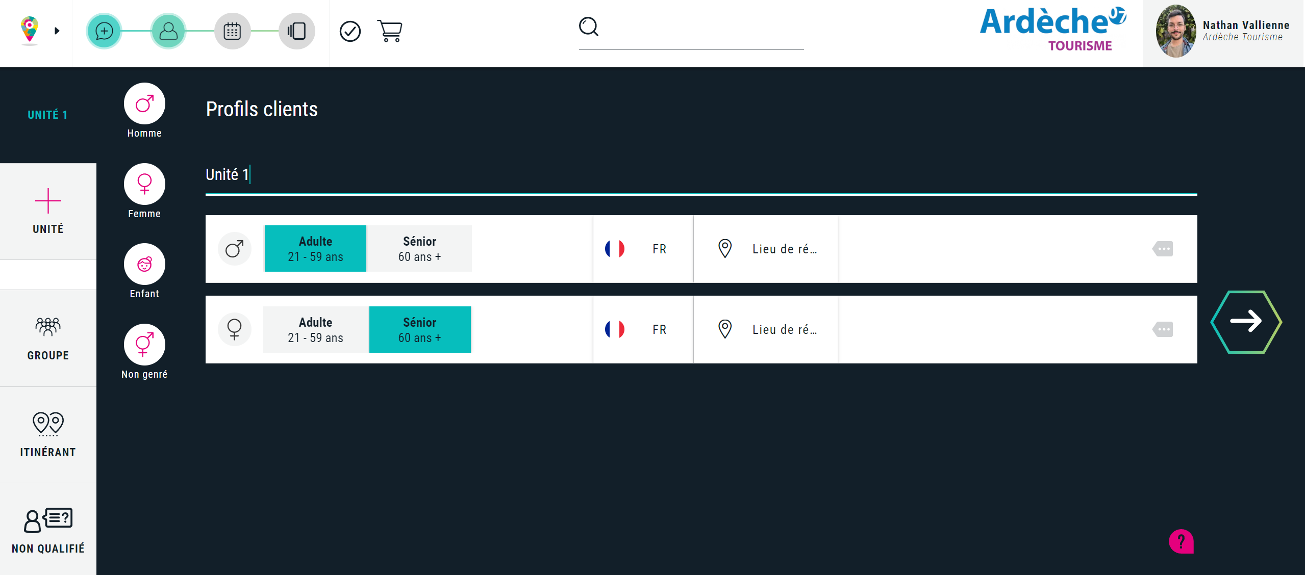 Ajout de la première unité