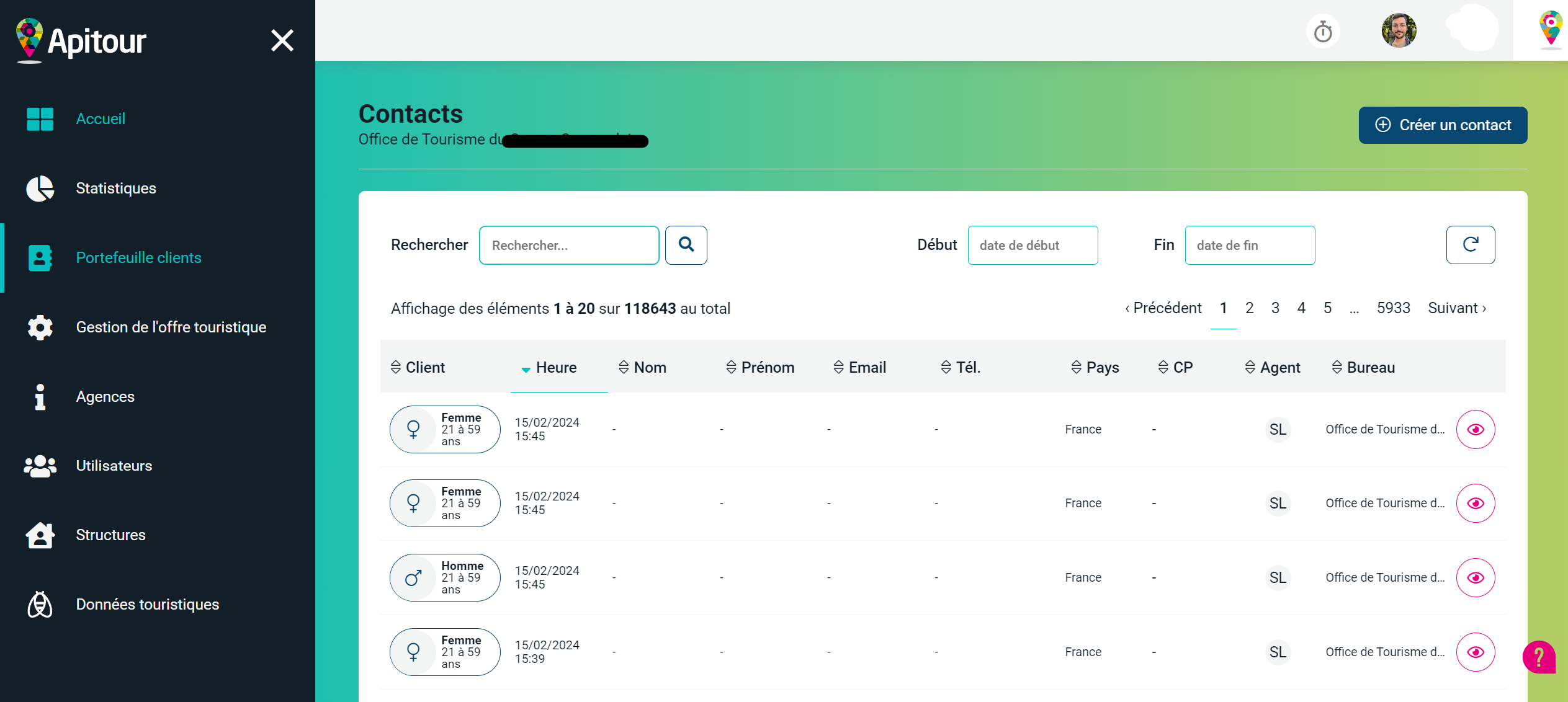 Statistiques d'Apitour